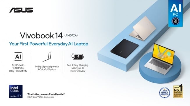 ASUS Vivobook 14: Laptop AI Canggih, Harga Terjangkau, Performa Intel Core Ultra